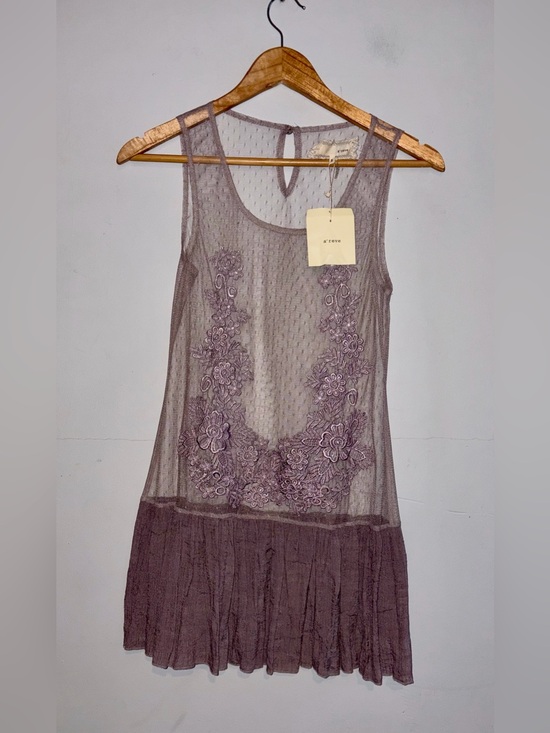 Areve Dresses & Skirts - AREVE Mesh Lace Sleeveless Tank Dress/Tunic Sz S NWT!